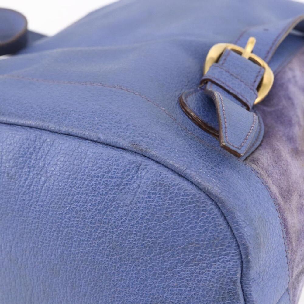 GUCCI Bamboo Backpack Suede Leather Blue Gold 003 2855 0043 0 Auth BA7788 - Picture 15 of 16